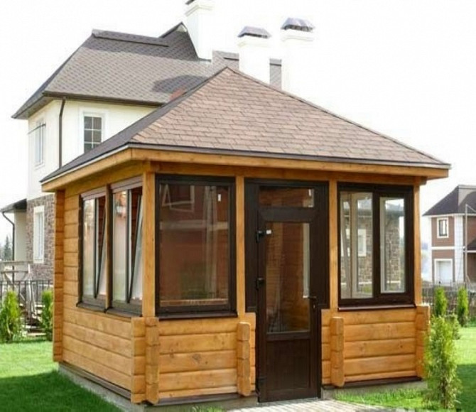 Беседка деревянная застекленная закрытого типа. У нас лучшее качество! Минск - изображение 1