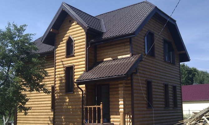 Обшивка блок хаусом домов, коттеджей, бань. Минск - изображение 1